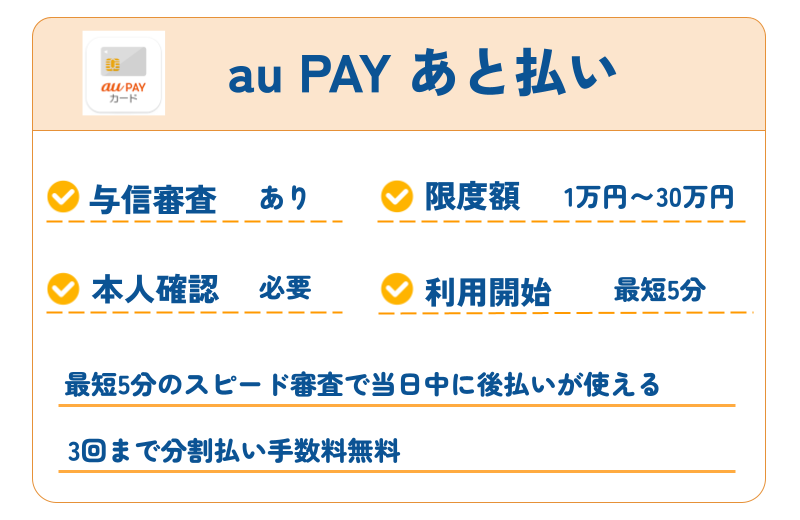 【2026年最新】審査なしで使えるおすすめ後払いアプリ40選|コンビニ・バーチャルカード・チャージ対応 270 au PAY あと払い