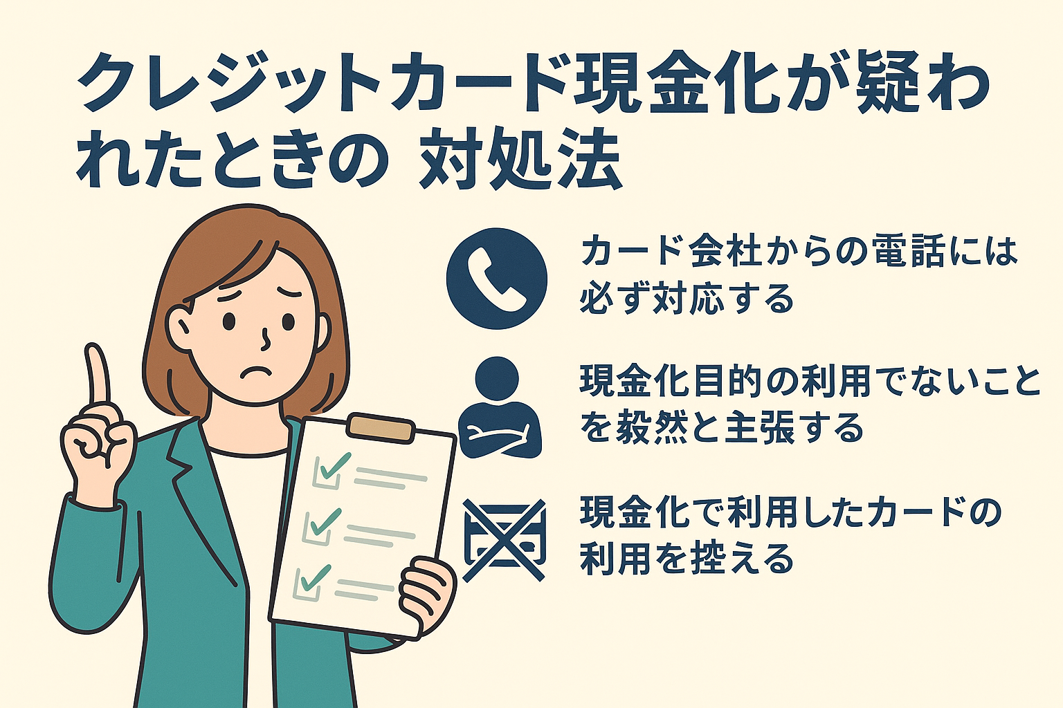 クレジットカード現金化を疑われたら?バレる原因とカード利用停止を防ぐ対処法を解説 119 card_branddoubt_02