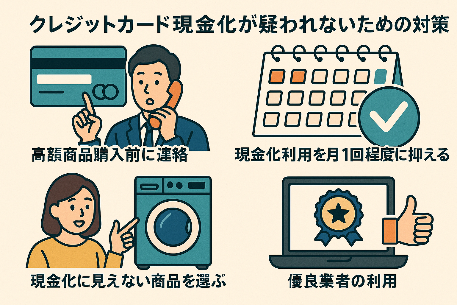 クレジットカード現金化を疑われたら?バレる原因とカード利用停止を防ぐ対処法を解説 121 card_branddoubt_04