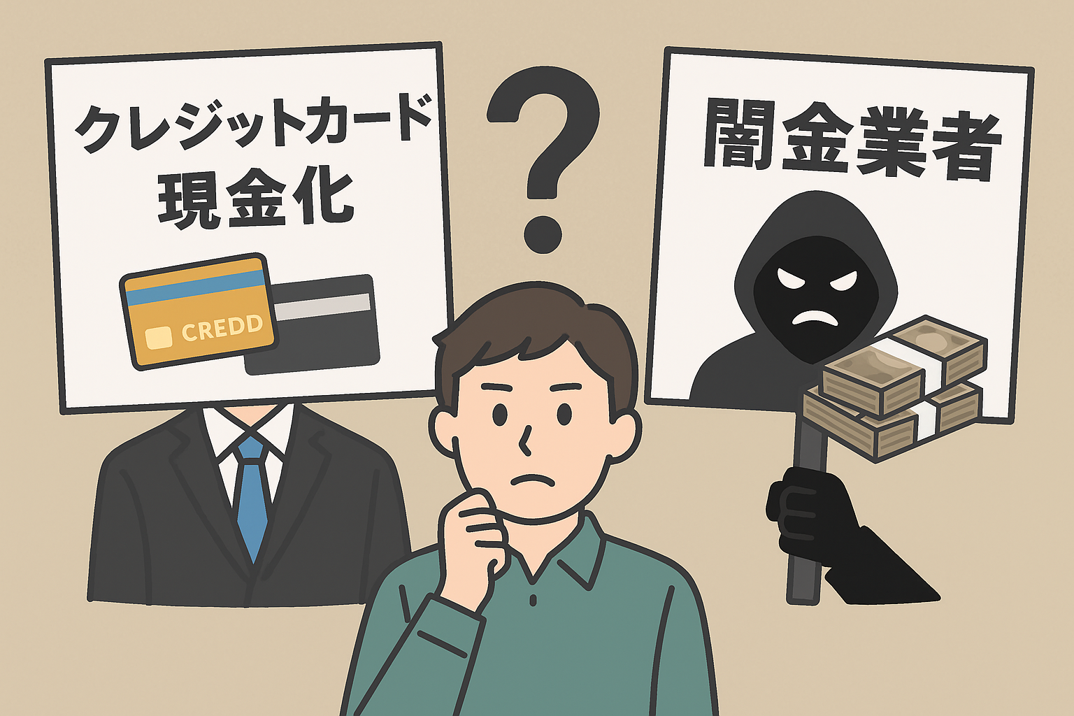 クレジットカード現金化は闇金と関係ある?現金化業者と貸金業者の違いについても解説 13 loan-shark_01