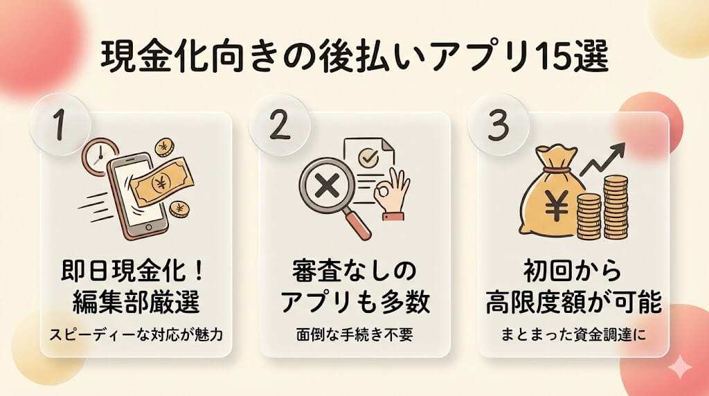現金化におすすめの後払いアプリ15選|即日現金化方法と優良業者も紹介 160 gk-atobarai15