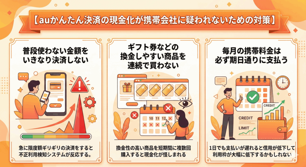 auかんたん決済を現金化する方法|バーチャルカード即日対応のおすすめ優良業者も紹介 198 auかんたん決済の現金化が携帯会社に疑われないための対策