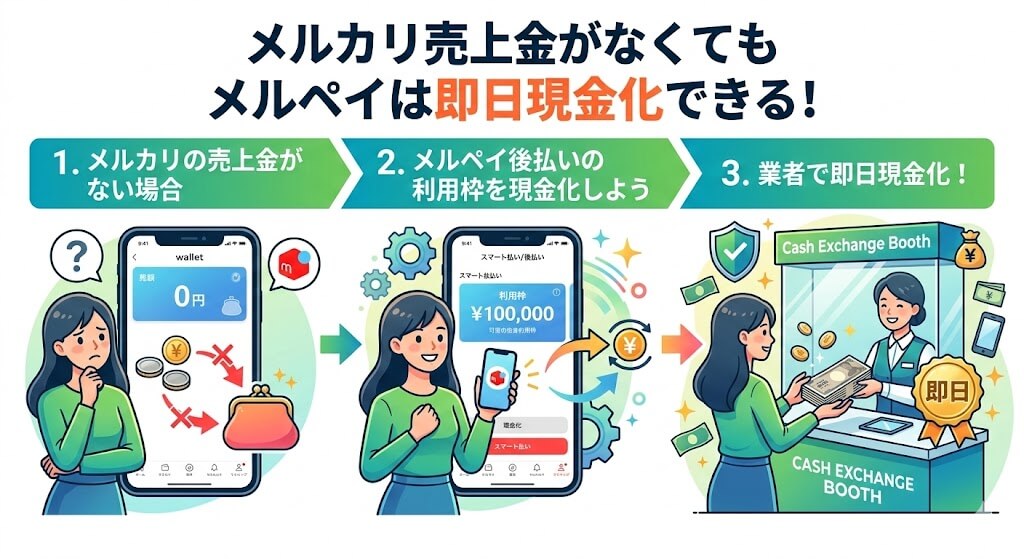メルカリ売上金の現金化は何日かかる?最短30分で入金させる裏ワザも解説 119 gk-メルカリ現金化01