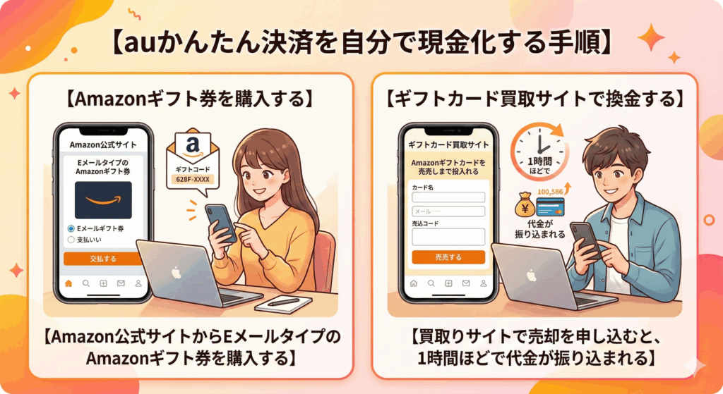 auかんたん決済を現金化する方法|バーチャルカード即日対応のおすすめ優良業者も紹介 197 auかんたん決済を自分で現金化する手順
