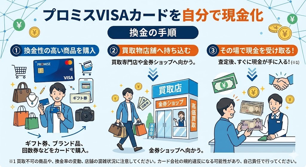 プロミスカードは現金化できる?バレない方法や代替案・優良業者も紹介 202 gk-プロミスVISA現金化自分で行う方法