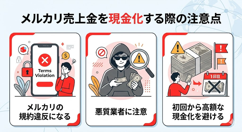 メルカリ売上金の現金化は何日かかる?最短30分で入金させる裏ワザも解説 204 gk-メルカリ現金化注意点