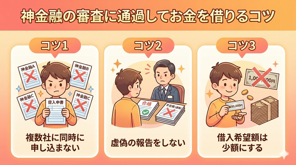 お金を借りられない人の最後の砦!神金融10選|審査に通るコツも解説 25 GK_神金融の審査に通過してお金を借りるコツ