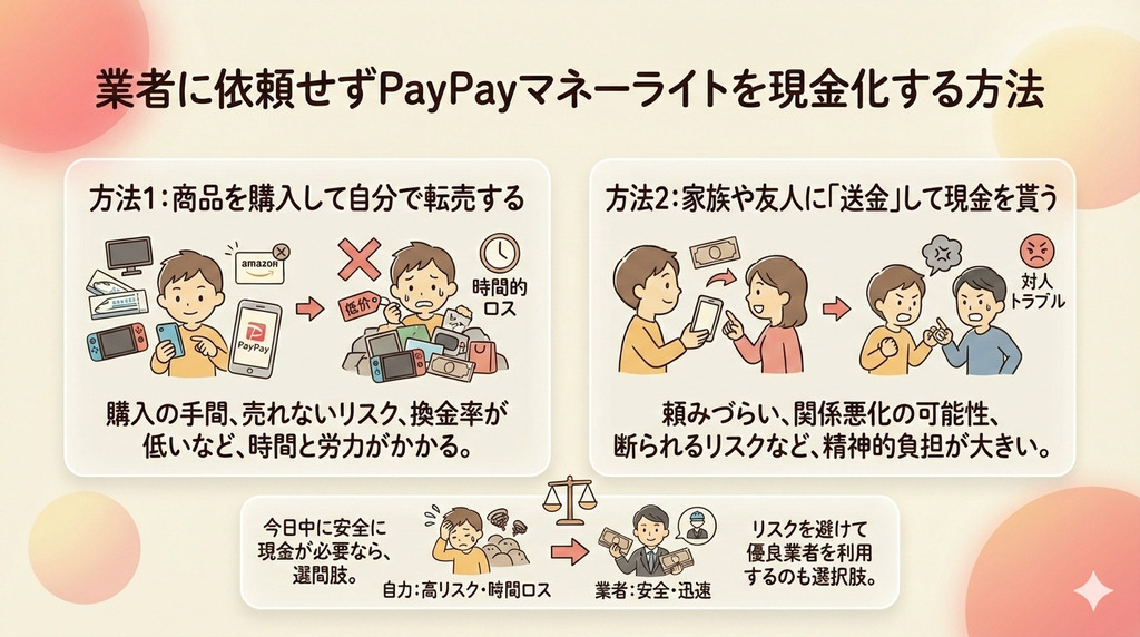 PayPayマネーライトを即日現金化する方法|出金不可でも現金にする手順と優良業者5選 198 GK_業者に依頼せずPayPayマネーライトを現金化する方法