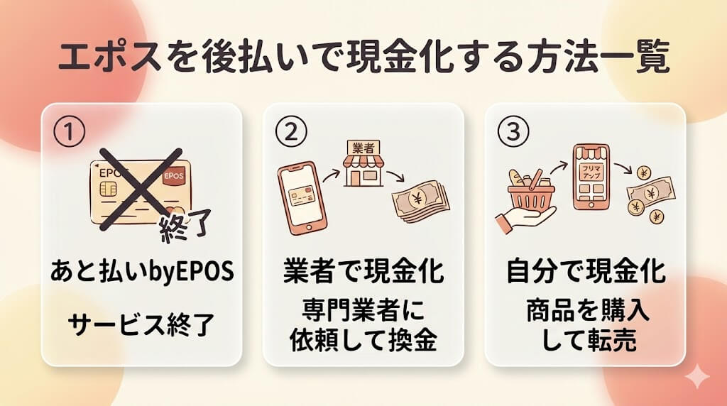 エポスを後払い現金化する方法|審査なしで使える後払いアプリや優良業者も紹介 118 epos-genkinka-matome