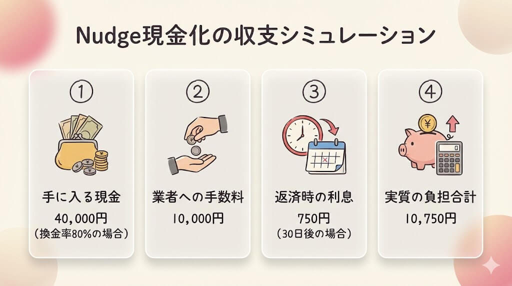 Nudge(ナッジ)は即日現金化できる?バレるリスクと安全な業者を紹介 201 gk-nudge-simu