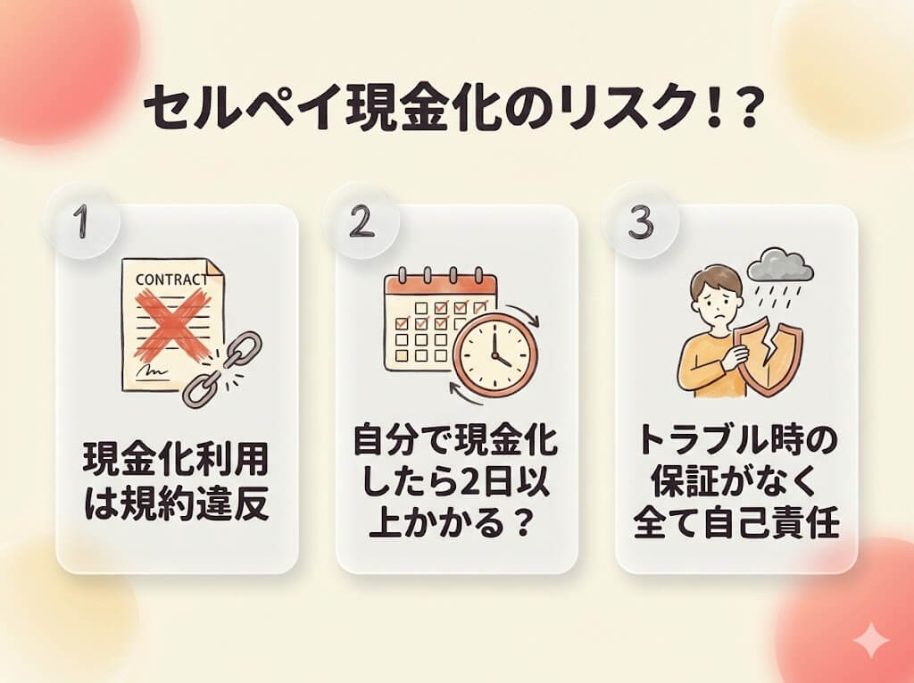 セルペイ現金化の手順とリスクを解説|より安全な後払いアプリも紹介 122 gk-sellpay-risk