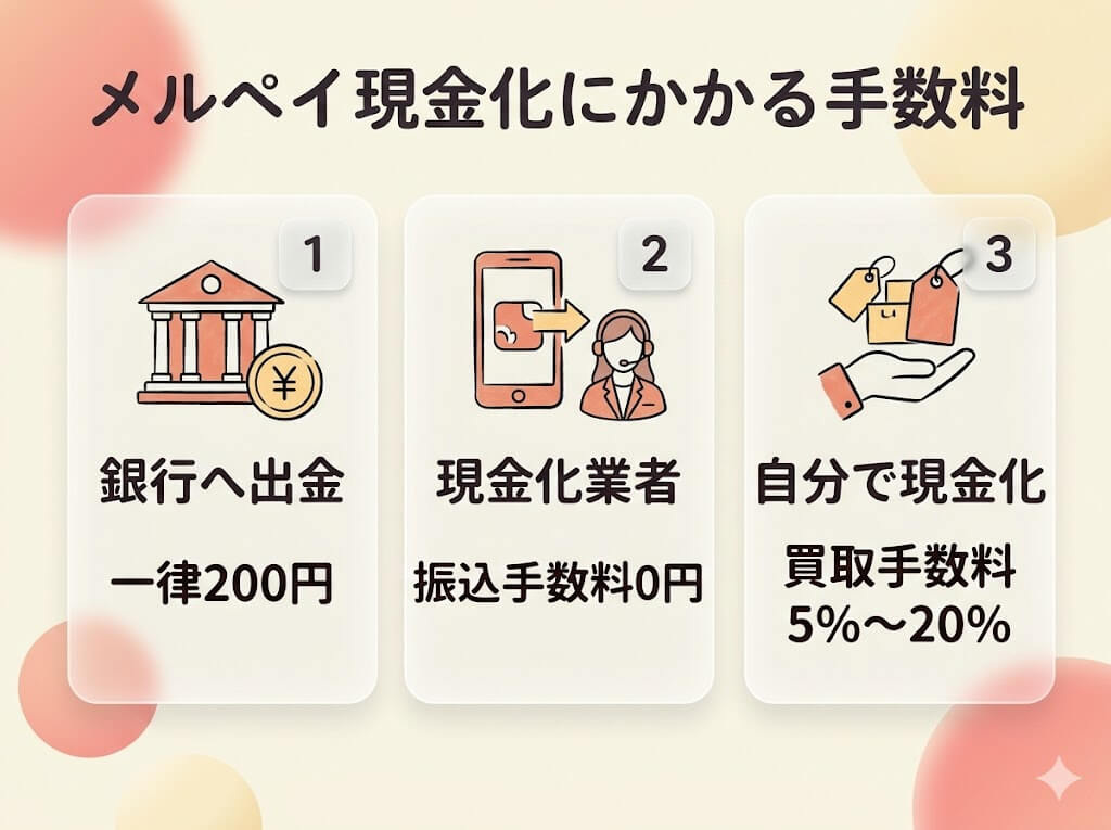 メルペイ現金化の手数料はいくら?最大990円の罠と優良業者も紹介解説 118 merpay-commission-matome