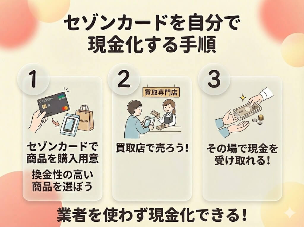セゾンカードを現金化する方法|AI監視を回避して安全にお金を作る手順 194 sezon-self