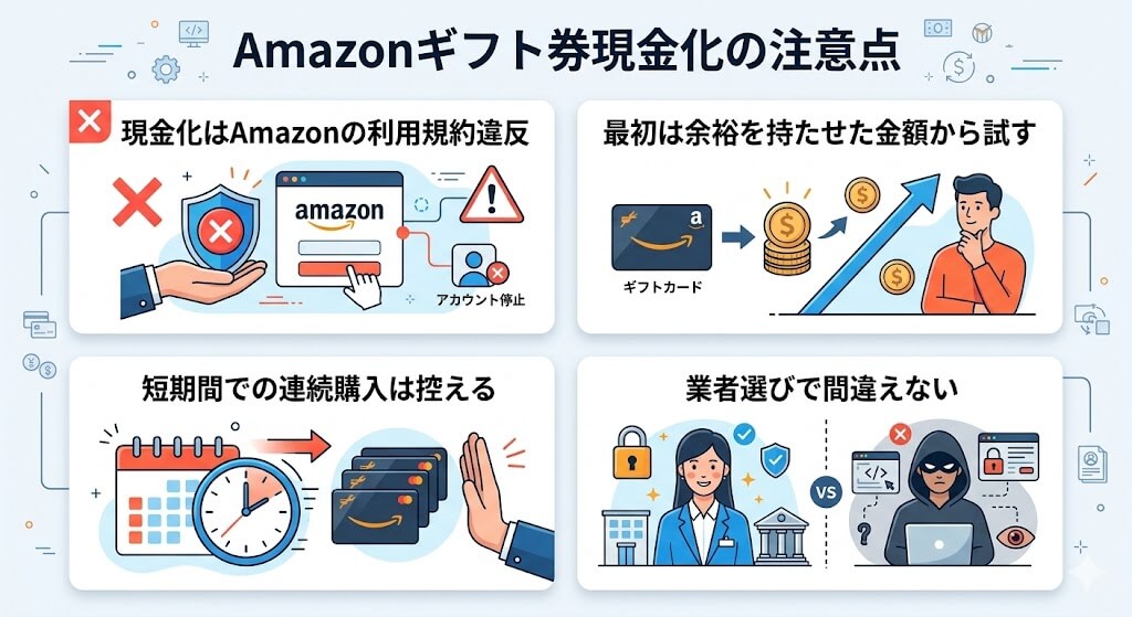Amazonギフト券を即日現金化!最短の手順とおすすめサイト5選 202 gk-amazonギフト券現金化の注意点