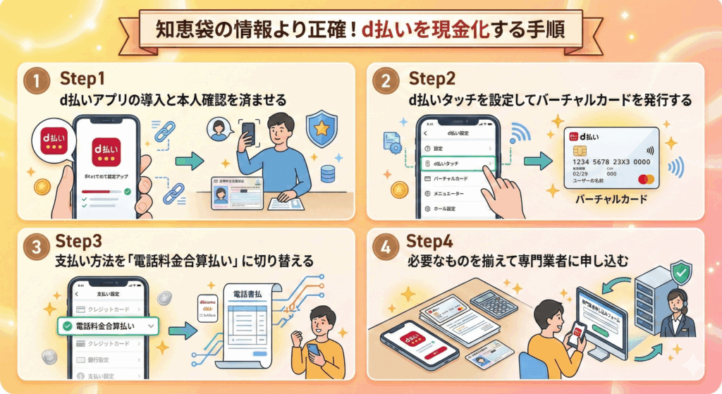 d払い現金化の知恵袋の疑問を解決|即日対応の優良店も紹介 119 知恵袋の情報より正確!d払いを現金化する手順