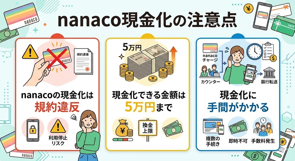 nanacoを現金化する3つの方法!即日5万円以上を作る代替案も解説 205 gk-nanaco現金化の注意点