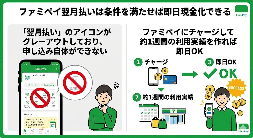 ファミペイ現金化は新規だと即日現金化できない?安全な手順と代替アプリ5選 194 gk-ファミペイ即日現金化の条件