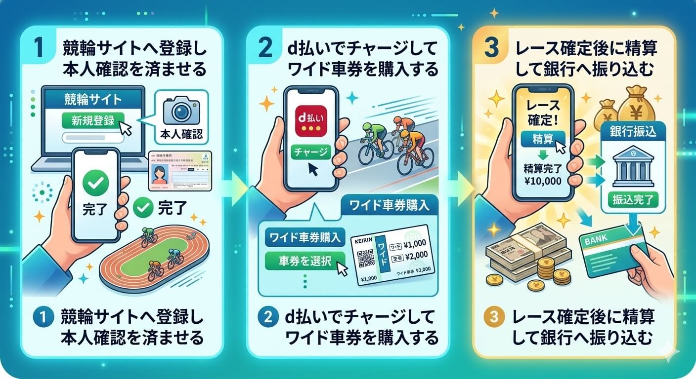 d払いを競輪で現金化する方法!おすすめサイト4選と優良業者も紹介 120 gk-d払いを競輪で現金化する手順