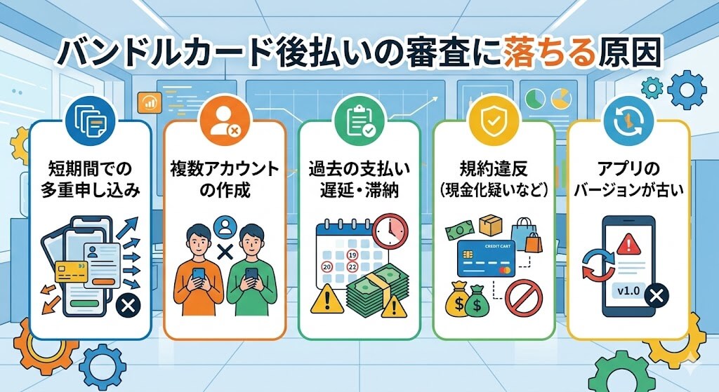 バンドルカード後払いの審査落ち・上限不足を解決!最新の現金化手順も解説 119 gk-バンドルカードの審査に落ちる原因