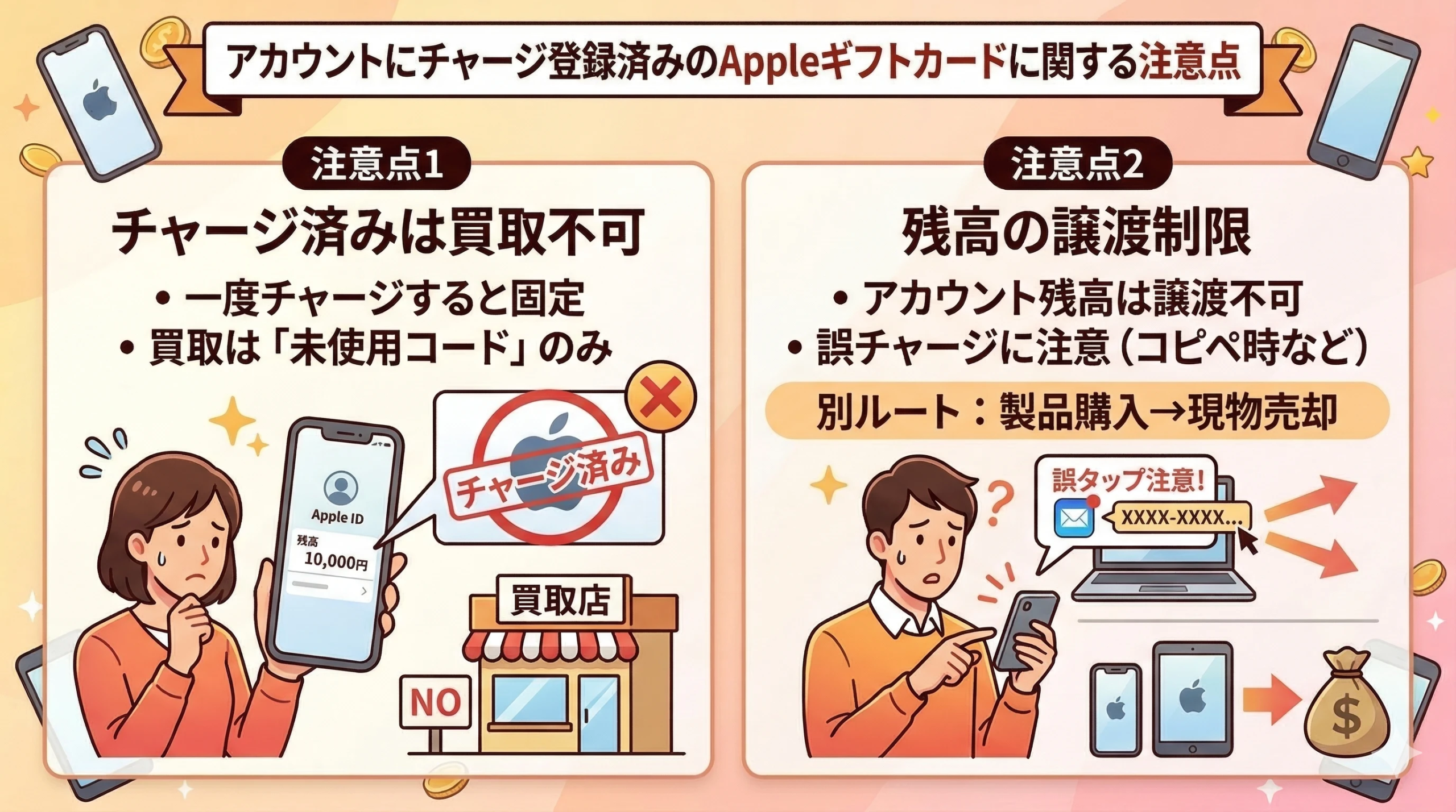 2026年3月最新!Appleギフトカード即日現金化の手順と優良店 192 GK-アカウントにチャージ登録済みのAppleギフトカードに関する注意点