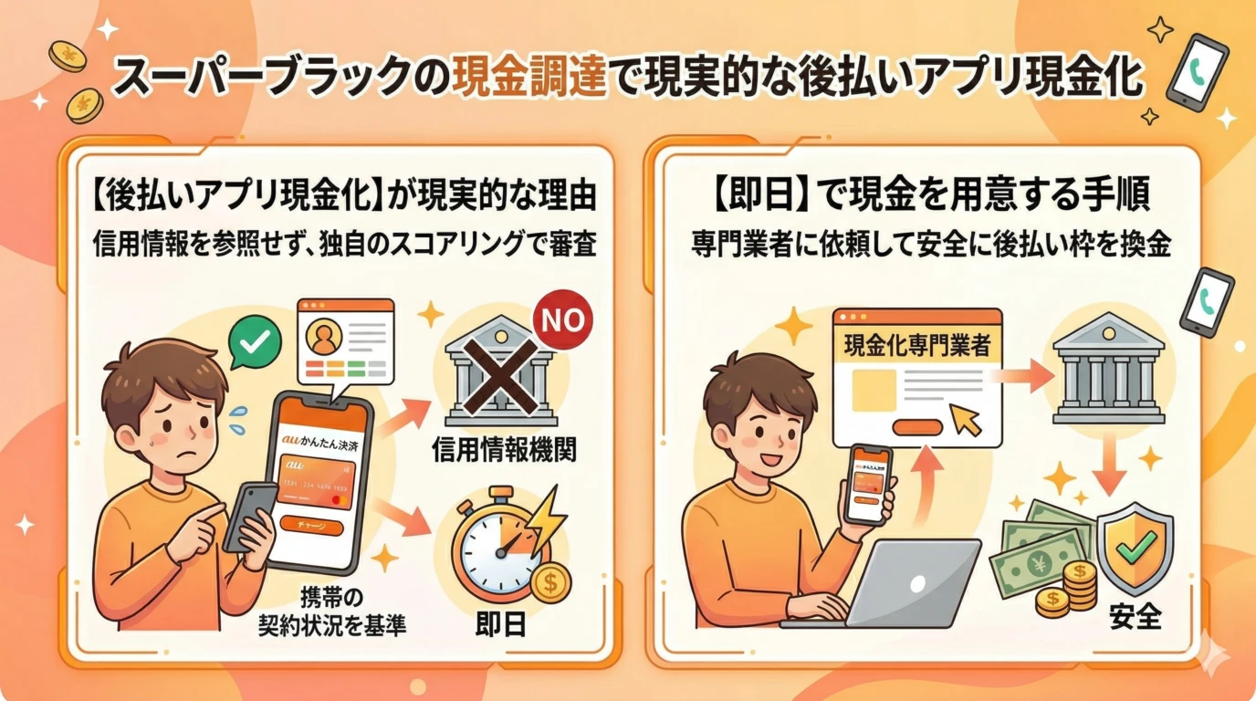 超絶スーパーブラックでも即日現金化!2026年最新の安全な調達方法 118 GK-スーパーブラックでも即日でお金借りられる?現実的なのは「後払いアプリの現金化」