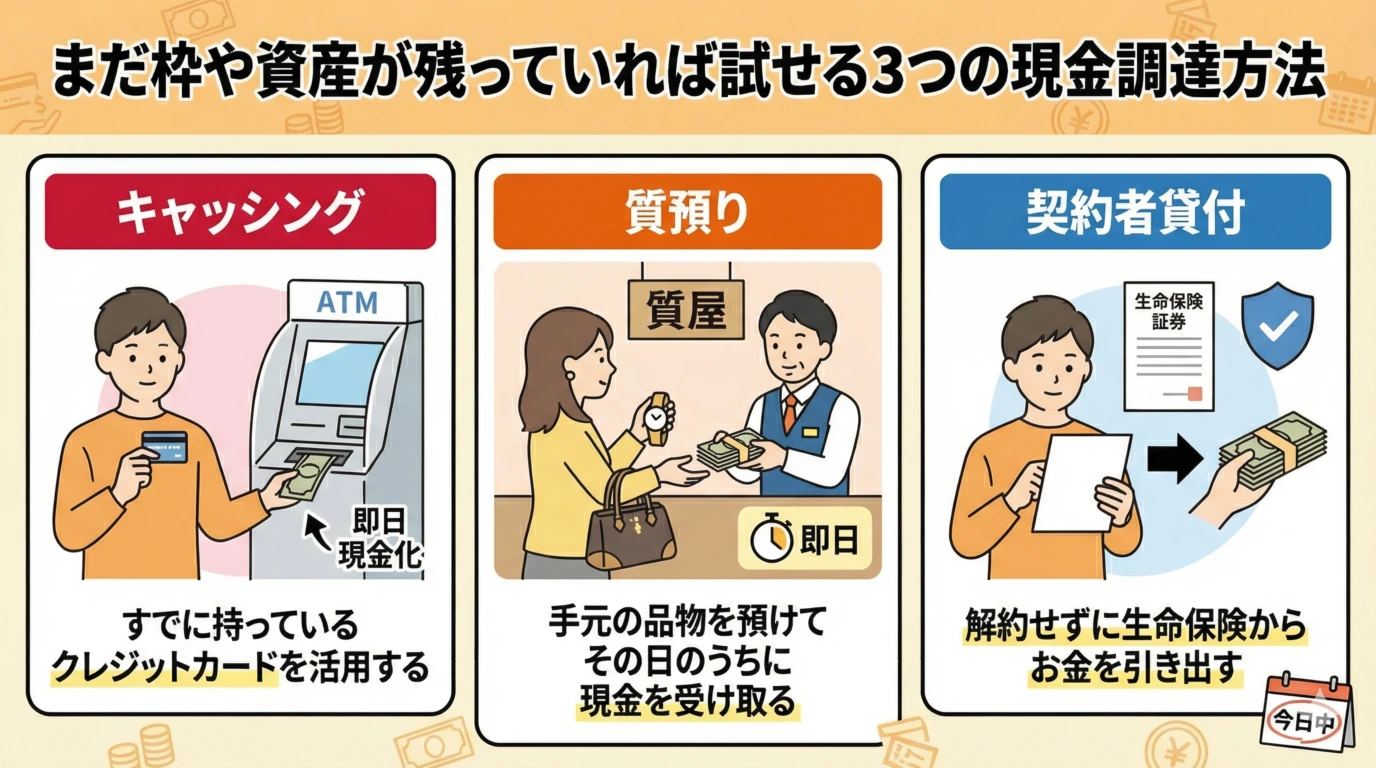 超絶スーパーブラックでも即日現金化!2026年最新の安全な調達方法 204 GK-まだ枠や資産が残っていれば試せる3つの現金調達方法