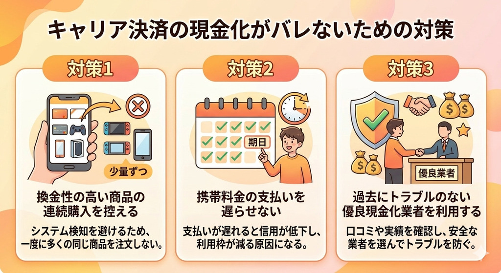 キャリア決済を即日現金化できる優良業者5選|ドコモ・au・ソフトバンクの現金化方法 202 GK_キャリア決済の現金化がバレないための対策