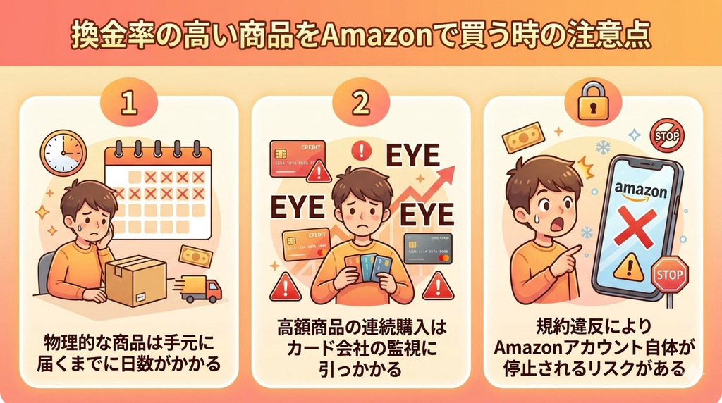 Amazon換金率の高い商品7選!即日現金化できる高く売れるもの 197 GK_換金率の高い商品をAmazonで買う時の注意点
