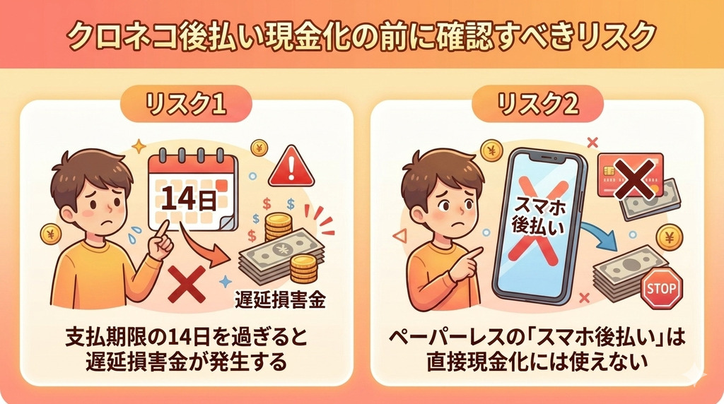 クロネコ後払いは即日現金化できない?今日中に現金を作る方法を解説 206 GK_クロネコ後払い現金化の前に確認すべきリスク