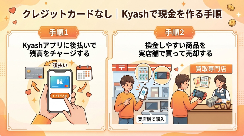 QUICPay(クイックペイ)を現金化する方法|即日対応の優良店やクレカなしの手順 195 GK_クレジットカードなし|Kyashで現金を作る手順
