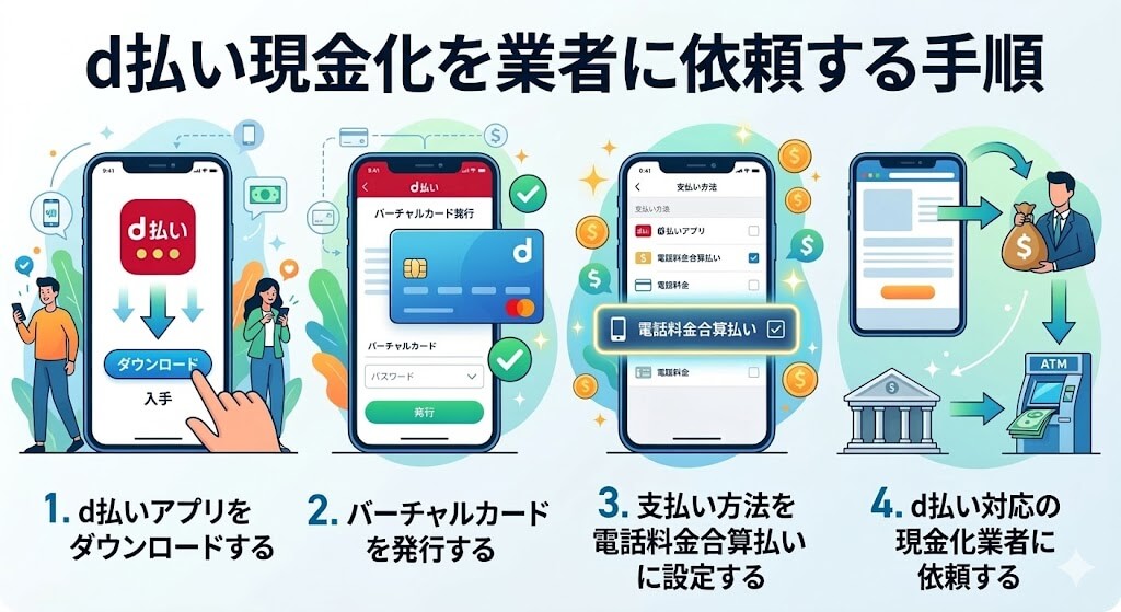 d払いを競輪で現金化する方法!おすすめサイト4選と優良業者も紹介 122 gk-d払いを業者で現金化する手順